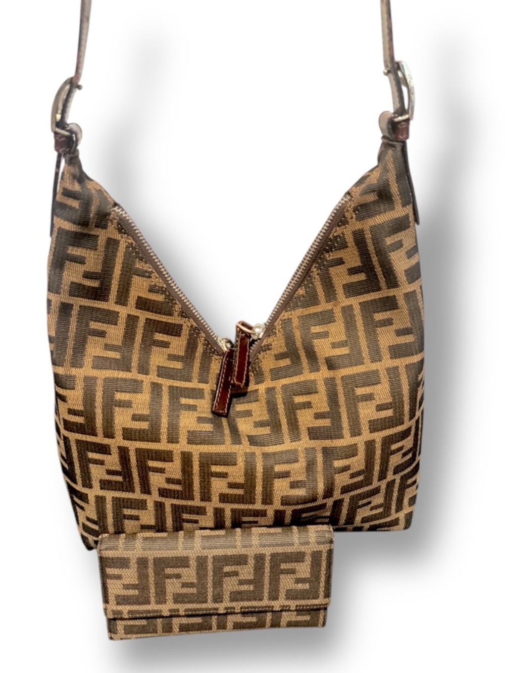 FENDI Zucca V-Cut Shoulder Bag - Picture 8 of 14